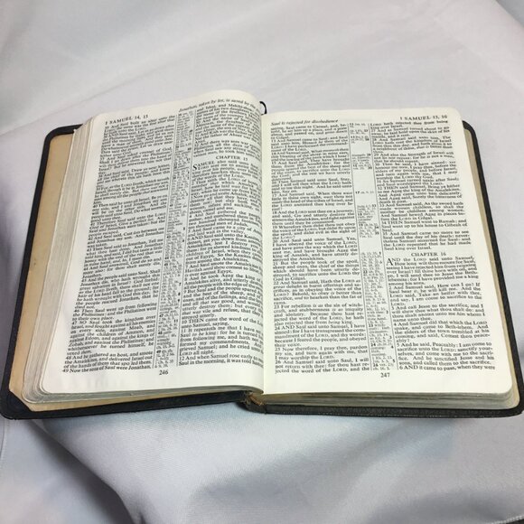 Cambridge Holy Bible Concordance Morocco Black Leather Vintage Not Red Letter - Picture 9 of 15